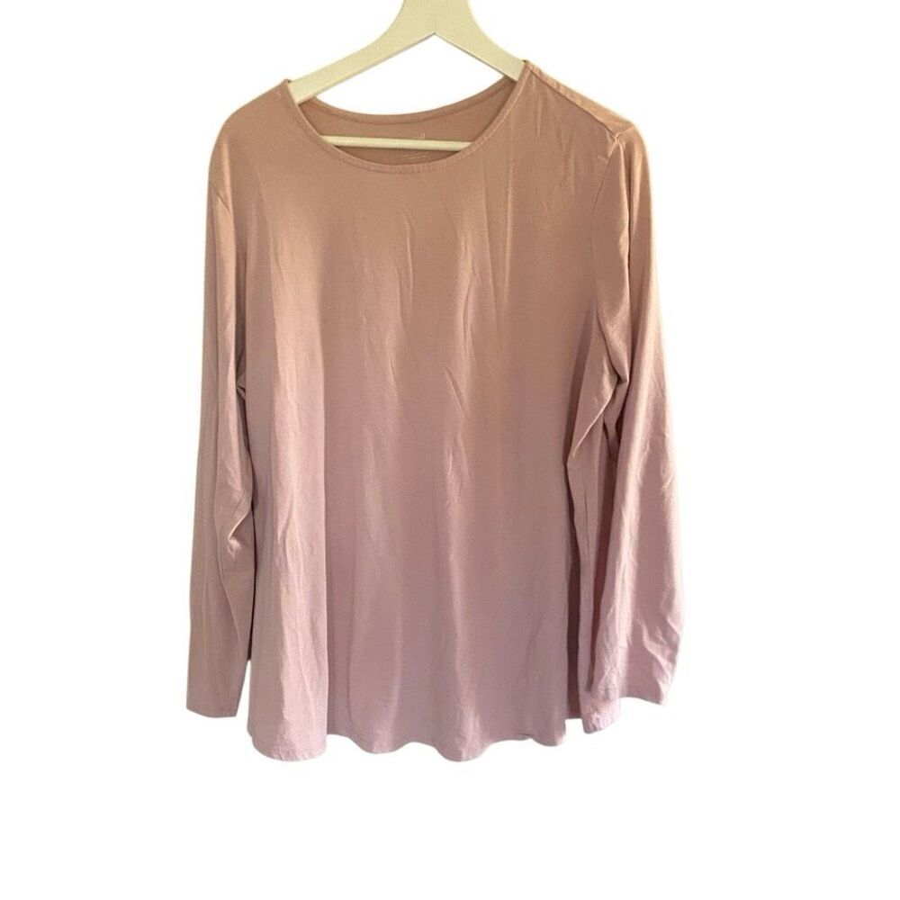 Pure Jill size 1XL pink long sleeve shirt crew neck